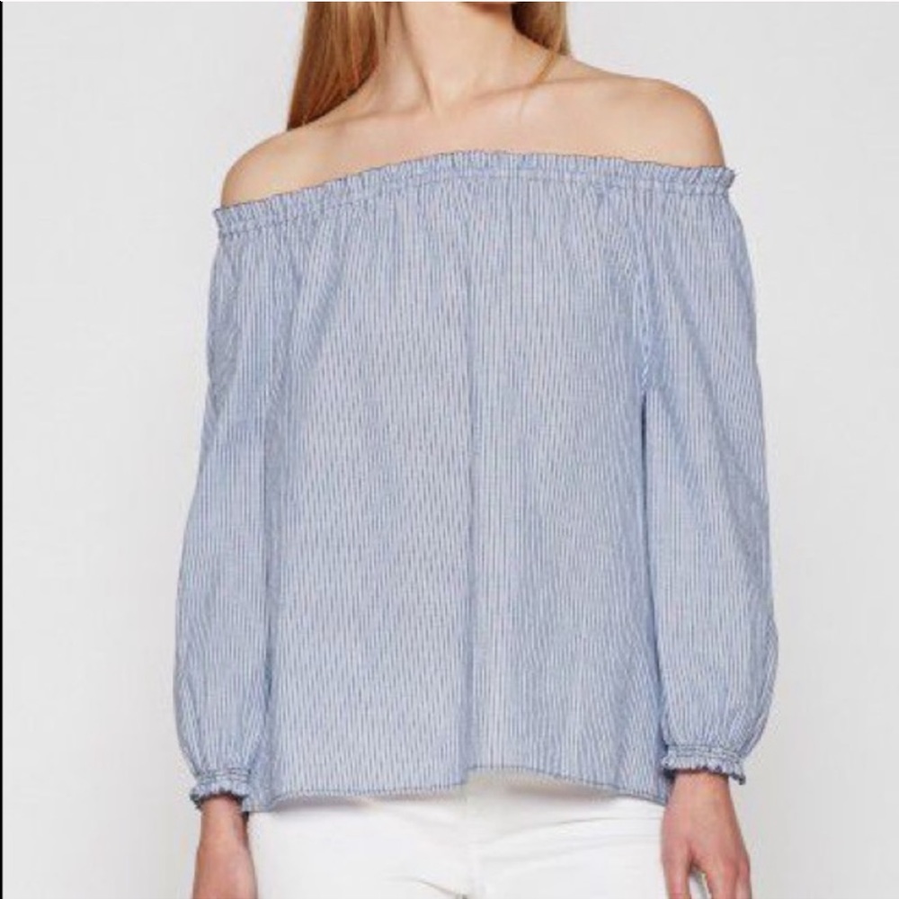 Joie Striped Off-Shoulder Top